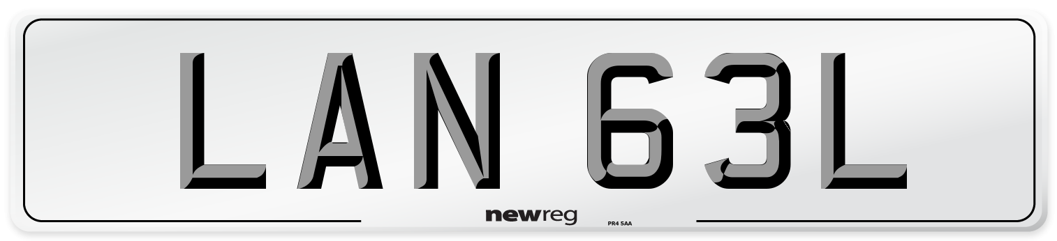 LAN 63L Number Plate from New Reg